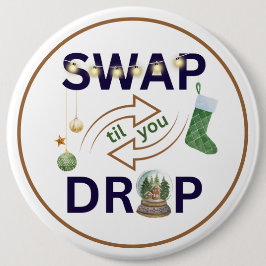 Bóton Redondo 15.24cm Decoração Trocar O Natal Obrigado Etiqueta De Pres