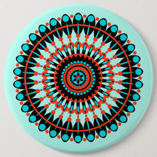 Bóton Redondo 15.24cm Desenho de Arte de Mandala Geométrica-56456