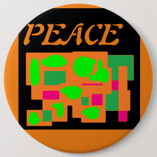 Bóton Redondo 15.24cm Design de logotipo verde e rosa da mensagem de paz