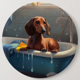 Bóton Redondo 15.24cm Diversão do Dachshund no Banho 
