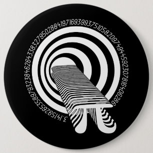 Bóton Redondo 15.24cm Dobra de Tempo do Geek de Matemática Pi Day