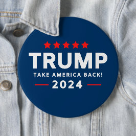 Bóton Redondo 15.24cm Donald Trump 2024 Retire a América