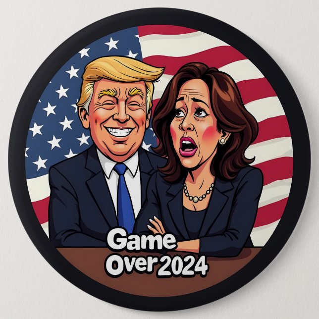 Bóton Redondo 15.24cm Donald Trump Kamala harris (Frente)