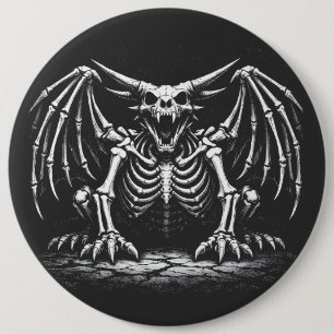 Bóton Redondo 15.24cm Dragão Esqueleto por BurnsInHell