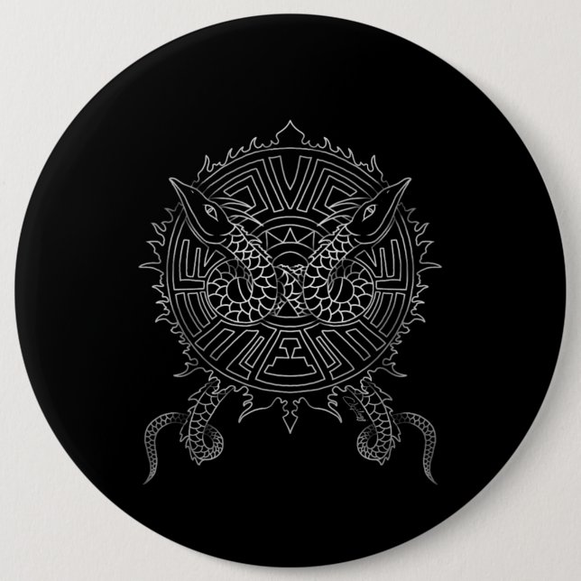Bóton Redondo 15.24cm Dragon Mandala Tattoo Design (Frente)