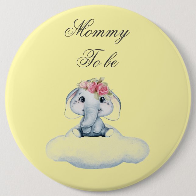 Bóton Redondo 15.24cm Dreamy Days com Rosie, o Elefante. Botao (Frente)