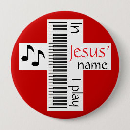 Bóton Redondo 15.24cm Em nome de Jesus, eu toco