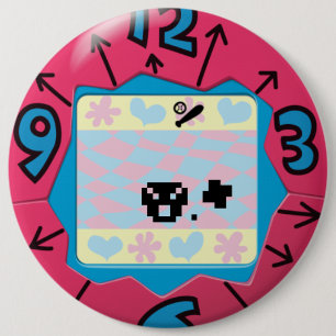 Bóton Redondo 15.24cm Emblema de Tamagotchi
