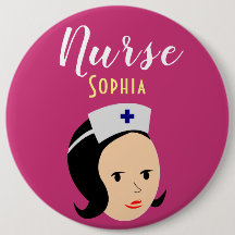 Enfermeira Colossal, Botão Redondo de 6 Polegadas