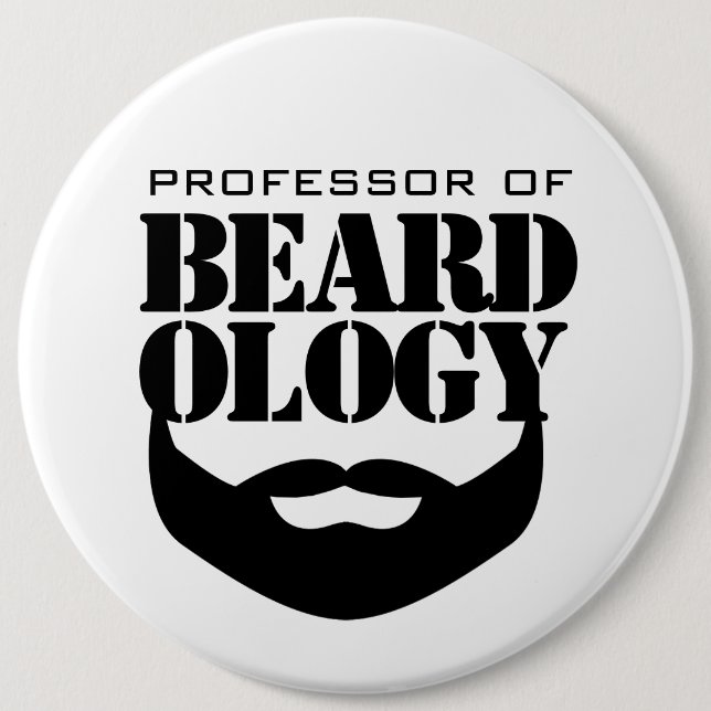 Bóton Redondo 15.24cm Engraçado Professor de Beardology (Frente)