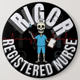 Bóton Redondo 15.24cm Engraçado Rigor RN Esqueleto Med Halloween Arte Cu