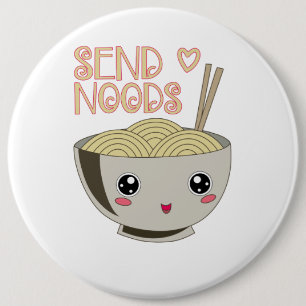 Bóton Redondo 15.24cm Enviar Presente para a Sopa de Noods Kawaii Ramen