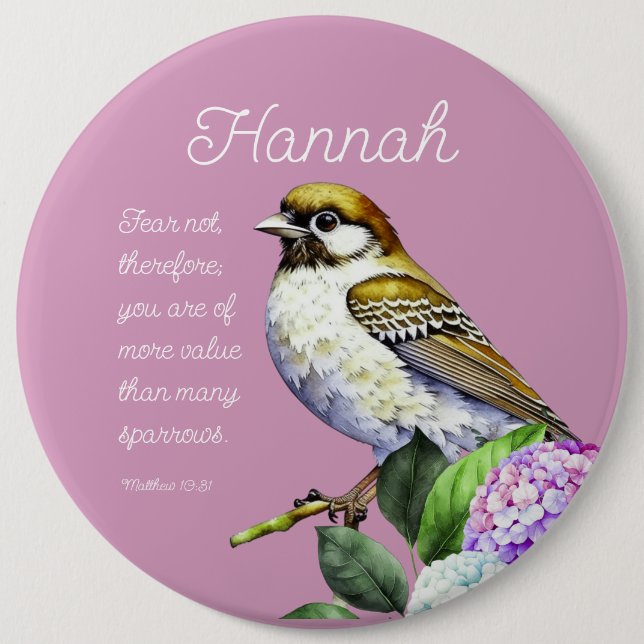 Bóton Redondo 15.24cm Escritura Matthew 10:31 (Frente)