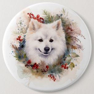 Bóton Redondo 15.24cm Eskimo Natal Americano Wreath Festivo Pup