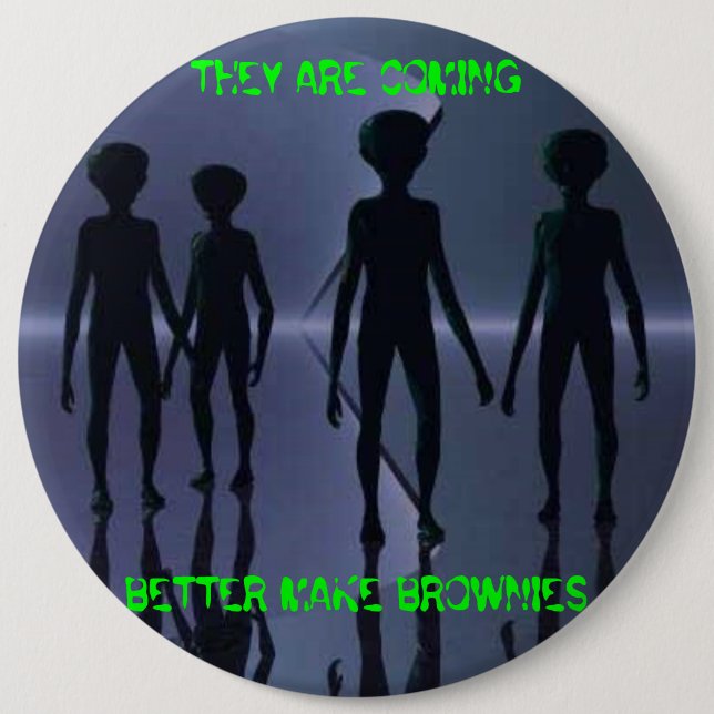 Bóton Redondo 15.24cm ESTÃO VINDO -- Botão (Frente)