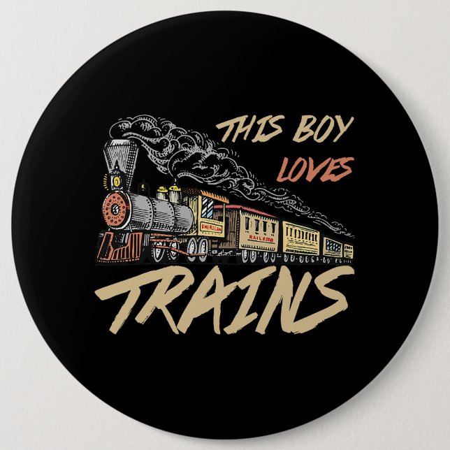 Bóton Redondo 15.24cm Este Menino Adora Os Presentes Do Comboio Engraçad (Frente)