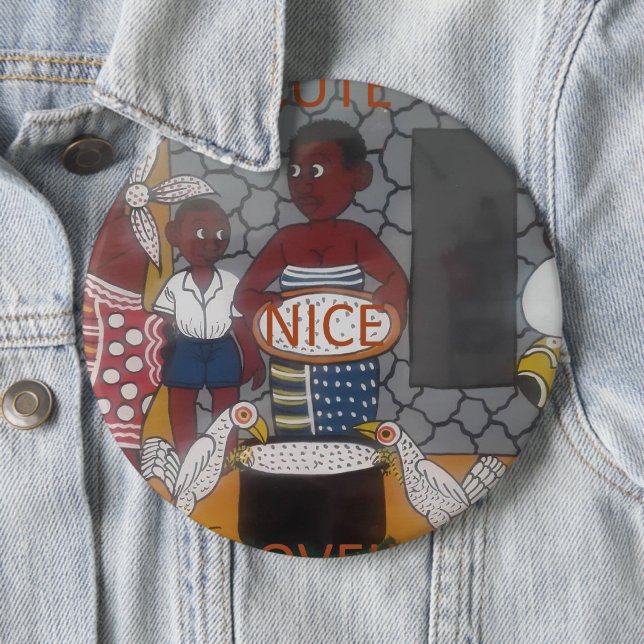 Bóton Redondo 15.24cm Estilo de vida tradicional africano (In Situ)