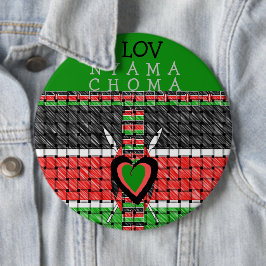 Bóton Redondo 15.24cm Eu amo carne de churrasco Nyama Choma Kenya