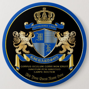 Bóton Redondo 15.24cm Faça seu próprio Casaco de armas emblema de leã