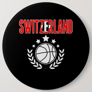 Bóton Redondo 15.24cm Fãs de basquete Jersey Swiss Flag Spor