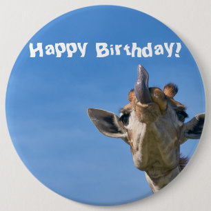 Bóton Redondo 15.24cm Feliz aniversário da girafa