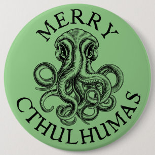 Bóton Redondo 15.24cm Feliz Cthulhumas Lovecraft Cthulhu
