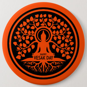 Bóton Redondo 15.24cm Feliz Dia do Vesak