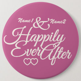 Bóton Redondo 15.24cm Feliz nunca após o botão feito sob encomenda