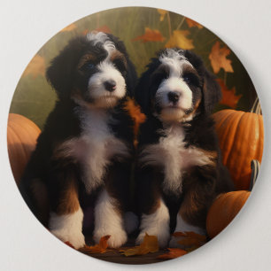 Bóton Redondo 15.24cm Filhote de Bernedoodle Delícia de Outono Abóbora