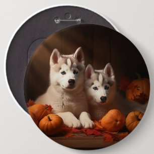Bóton Redondo 15.24cm Filhote de Husky Siberiano Delícia de Outono Abóbo