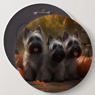 Bóton Redondo 15.24cm Filhote de Skye Terrier Outono Prazer Abóbora
