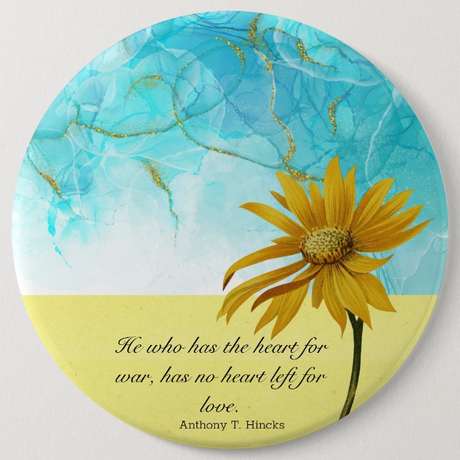 Bóton Redondo 15.24cm Fique com a Ucrânia (Frente)