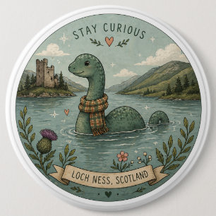 Bóton Redondo 15.24cm Fique Curioso Cryptid Aconchegante Nessie Monstro