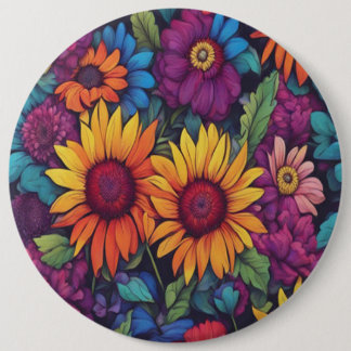 Bóton Redondo 15.24cm Floral Sunflower #212 -