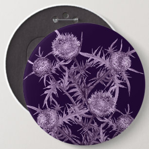 Bóton Redondo 15.24cm flores Padrão de flor violeta THISTLE