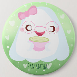 Bóton Redondo 15.24cm Fofinho Fantasma de Matcha Latte