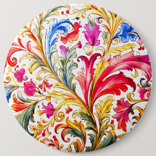 Bóton Redondo 15.24cm Folhas de Design Florentine de rico