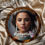 Bóton Redondo 15.24cm Foto Personalizada Do Pin Do Botão Glitz Do Bronze<br><div class="desc">Mostre seu espírito de paginação com esses pinos de botão de paginação personalizados. Carregue sua foto e digite seu nome e texto para criar o botão máximo do ventilador ou use-o para proteger sua faixa durante os concursos e as aparências do promocional.</div>