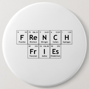 Bóton Redondo 15.24cm FrIEs Franceses Química Mesa Periódica Elemento 