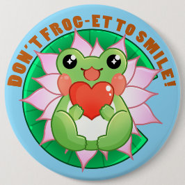 Bóton Redondo 15.24cm Frog Love – Cute Motivational Art