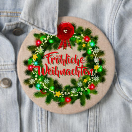 Bóton Redondo 15.24cm Frohe Weihnachten Abzeichen Natal