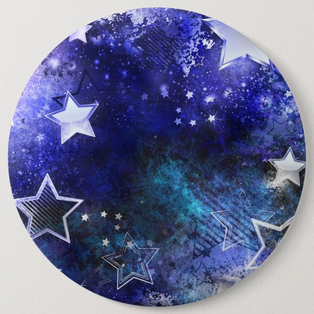 Bóton Redondo 15.24cm Fundo de Espaço com Estrelas (Frente)