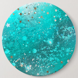 Bóton Redondo 15.24cm Fundo do Mint Turquoise Foil