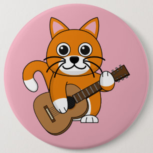 Bóton Redondo 15.24cm Gato Branco De Cor Laranja Cura A Tocar Cartografi