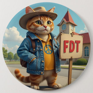 Bóton Redondo 15.24cm Gato legal diz político FDT
