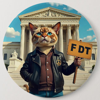 Bóton Redondo 15.24cm Gato legal diz político FDT