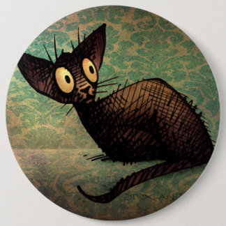 Bóton Redondo 15.24cm Gato oriental preto bonito