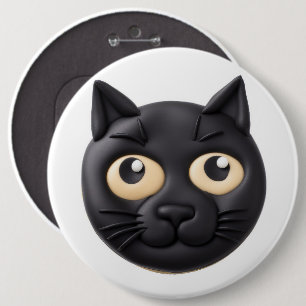 Bóton Redondo 15.24cm Gato Preto 3D Inspirado