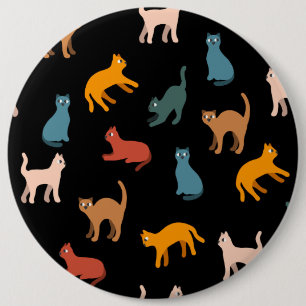 Bóton Redondo 15.24cm Gatos no preto