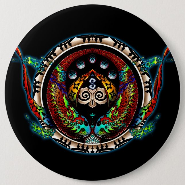 Bóton Redondo 15.24cm Gêmeas Dragões (Frente)